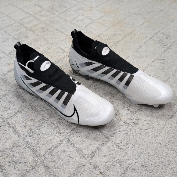 Nike Vapor Edge Elite 360 Flyknit White Black Football Cleats Mens 14 DQ3558-100